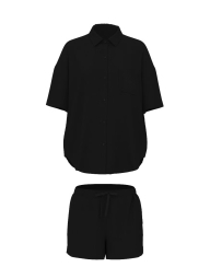 Сатиновая пижама Victoria’s Secret рубашка и шорты 1159857297 (Черный XS)