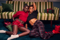 Піжама зі стразами Victoria's Secret футболка та штани 1159857342 (Чорний XL)