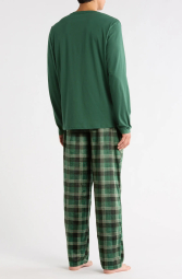 Мужская пижама COLUMBIA лонгслив и штаны 1159857681 (Зеленый L)