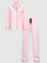 Фланелевая женская пижама Victoria's Secret рубашка и штаны 1159857895 (Белый/Розовый XL)