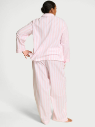 Жіноча бавовняна піжама Victoria's Secret сорочка та штани 1159858377 (Білий/Рожевий XS)