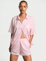 Домашній піжамний комплект Victoria's Secret сорочка та шорти 1159858709 (Рожевий M)