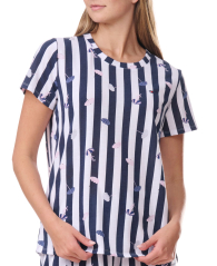 Жіноча піжама Tommy Hilfiger футболка та шорти 1159859098 (Синій/Білий S)