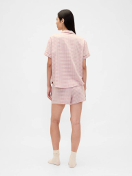 Фланелевая пижама Gap рубашка и шорты 1159859354 (Розовый L)