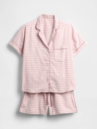Фланелевая пижама Gap рубашка и шорты 1159859354 (Розовый L)