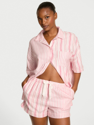 Женская пижама Victoria’s Secret рубашка и шорты 1159860090 (Розовый M)