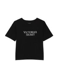 Жіноча піжама Victoria's Secret футболка та шорти 1159860302 (Чорний/Рожевий XS)
