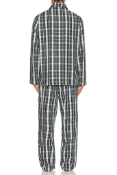 Лёгкая мужская пижама Lacoste рубашка и штаны 1159860442 (Синий/Зеленый S)