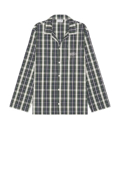 Лёгкая мужская пижама Lacoste рубашка и штаны 1159860442 (Синий/Зеленый S)