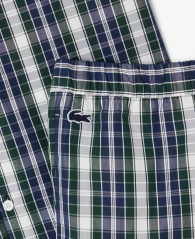 Лёгкая мужская пижама Lacoste рубашка и штаны 1159860442 (Синий/Зеленый S)