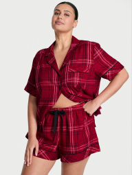 Жіноча піжама Victoria's Secret сорочка та шорти 1159861373 (Бордовий XS)