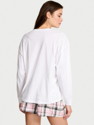 Женская пижама Victoria's Secret кофта и шорты 1159861740 (Белый/Розовый M)