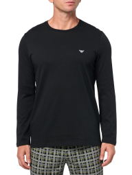 Чоловіча піжама Emporio Armani лонгслів та штани 1159862103 (Чорний/Сірий XL)
