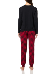Женская пижама Emporio Armani лонгслив и штаны 1159864985 (Черный/Красный M)