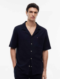 Мужская пижама Tommy Hilfiger рубашка с коротким рукавом и штаны 1161046757 (Синий M)