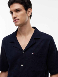 Мужская пижама Tommy Hilfiger рубашка с коротким рукавом и штаны 1161046757 (Синий M)