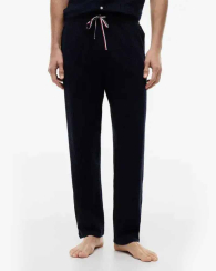 Мужская пижама Tommy Hilfiger рубашка с коротким рукавом и штаны 1161046757 (Синий M)