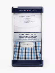 Мужская пижама Tommy Hilfiger футболка и шорты 1161117980 (Белый/Голубой M)