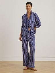 Жіноча піжама Ralph Lauren сорочка та штани в смужку 1161241235 (Синій XL)