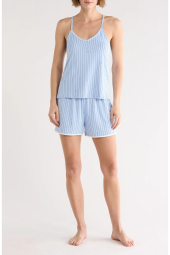 Женская пижама Tommy Hilfiger комплект для сна майка и шорты 1161436336 (Голубой XL)