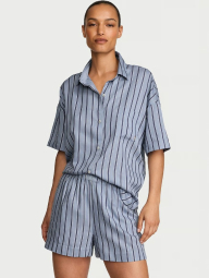 Женская пижама Victoria’s Secret рубашка и шорты 1161501231 (Синий L)