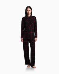 Женская пижама Emporio Armani рубашка и штаны 1161565358 (Черный/Красный XL)