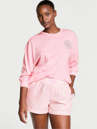 Женская пижама Victoria’s Secret лонгслив и шорты 1162720392 (Розовый XXL)