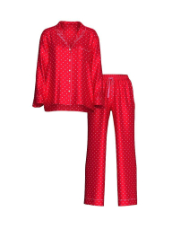 Женская сатиновая пижама Victoria's Secret рубашка и брюки 1162768804 (Красный XL)