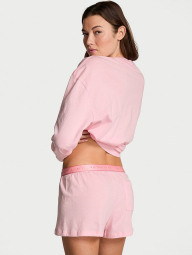 Женская пижама Victoria’s Secret лонгслив и шорты 1162785179 (Розовый XXL)
