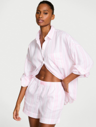 Женская пижама Victoria’s Secret рубашка и шорты 1162840427 (Белый/Розовый XL)
