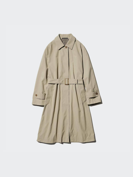 Стильный плащ UNIQLO на пуговицах 1159840379 (Бежевый L)