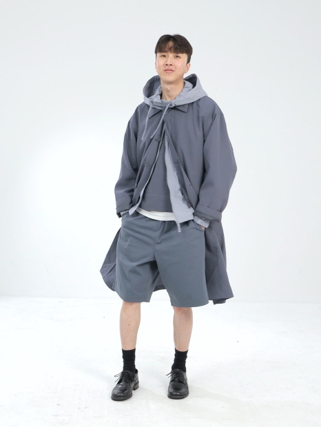 Длинная ветровка UNIQLO плащ 1159840389 (Серый L)