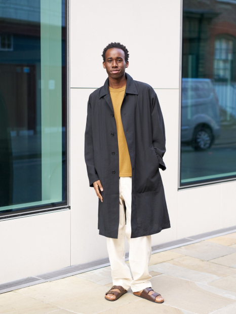 Длинная ветровка UNIQLO плащ 1159841482 (Черный XL)