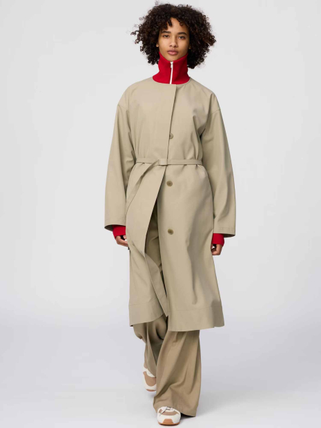 Женский длинный плащ UNIQLO 1161243487 (Бежевый M)