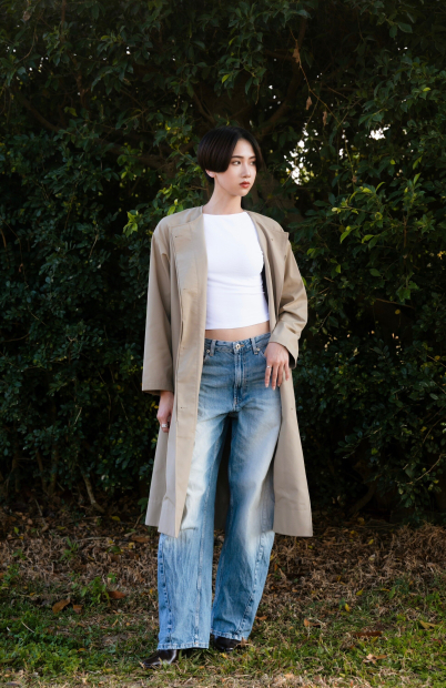 Женский длинный плащ UNIQLO 1161243487 (Бежевый M)