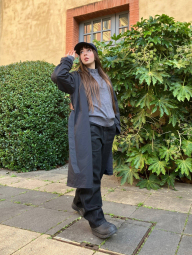Стильный плащ UNIQLO на пуговицах 1159839969 (Черный S)