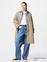 Стильный плащ UNIQLO на пуговицах 1159840379 (Бежевый L)