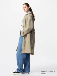 Стильный плащ UNIQLO на пуговицах 1159840379 (Бежевый L)