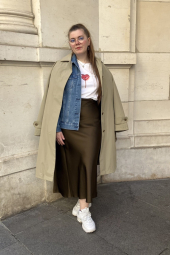 Стильный плащ UNIQLO на пуговицах 1159840379 (Бежевый L)