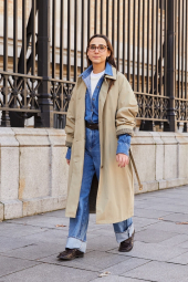 Стильный плащ UNIQLO на пуговицах 1159840379 (Бежевый L)
