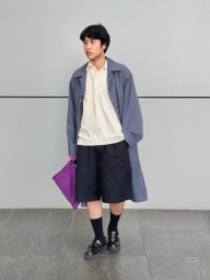 Длинная ветровка UNIQLO плащ 1159840389 (Серый L)