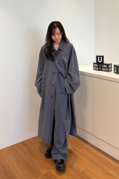 Длинная ветровка UNIQLO плащ 1159840389 (Серый L)