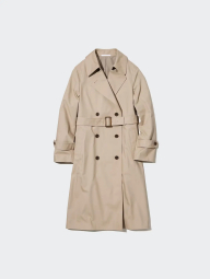 Женский длинный тренч UNIQLO на пуговицах 1159845822 (Бежевый XXL)