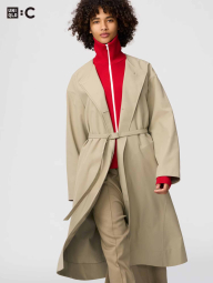 Женский длинный плащ UNIQLO 1161243487 (Бежевый M)