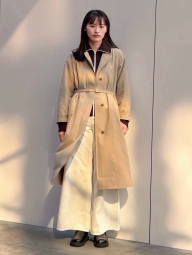 Женский длинный плащ UNIQLO 1161243487 (Бежевый M)