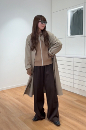 Женский длинный плащ UNIQLO 1161243487 (Бежевый M)