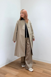 Женский длинный плащ UNIQLO 1161243487 (Бежевый M)