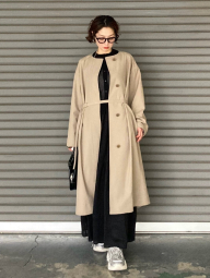 Женский длинный плащ UNIQLO 1161243487 (Бежевый M)