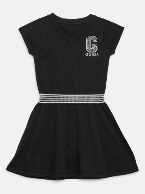 Детское платье GUESS с логотипом из страз 1159844783 (Черный 8)