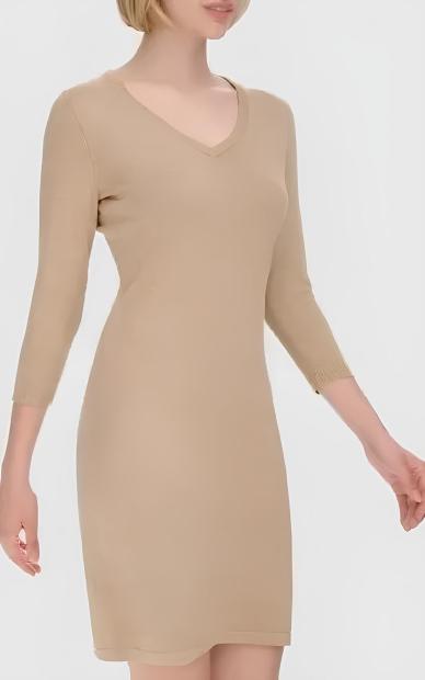 Жіноча сукня Calvin Klein з V-подібним вирізом 1159840990 (Бежевий XL)